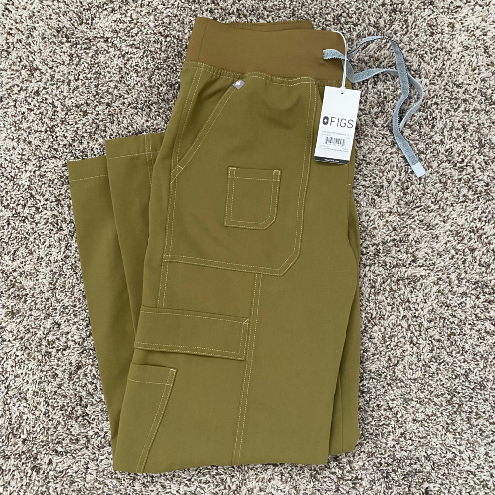 Martini Olive Wide Leg High Rise Scrub Pants